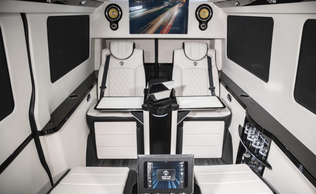 Custom Interior Bespoke Mercedes Benz Luxury Sprinter Van Conversion & Luxury Mobile Offices.