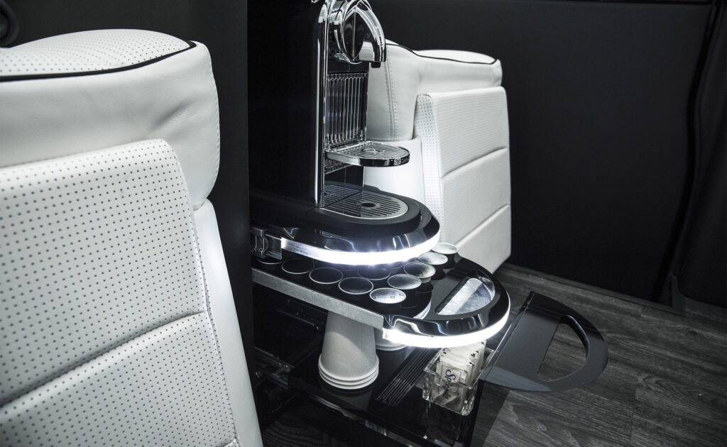 Custom Interior Bespoke Mercedes Benz Luxury Sprinter Van Conversion & Luxury Mobile Offices.